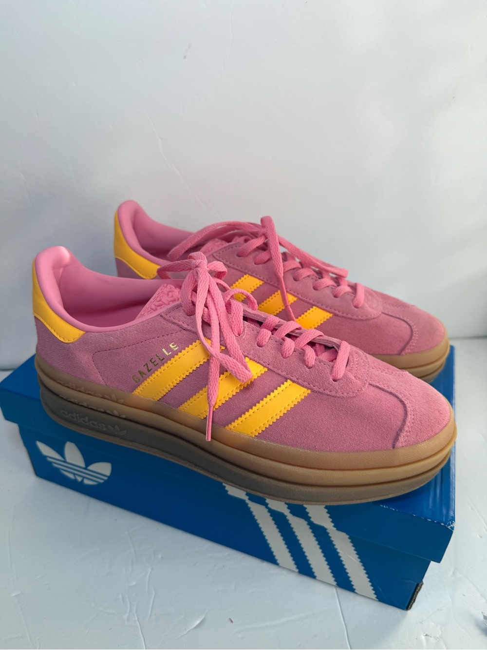 Adidas Gazelle Bold Sneakers - Pink / Orange - Women’s 8.5 - IF4498 - New - Picture 2 of 7